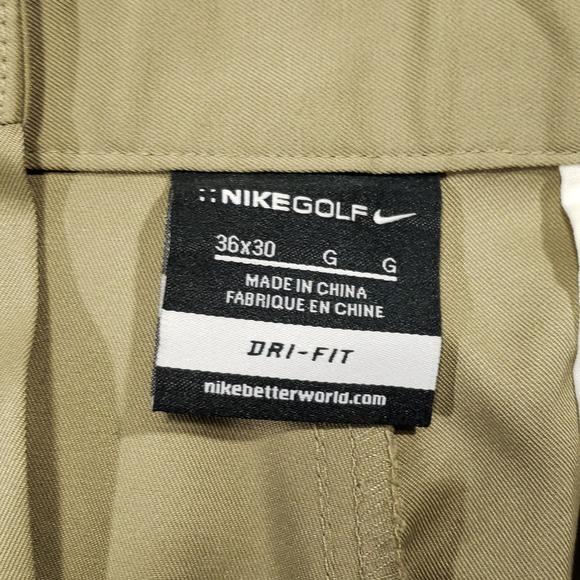 Nike Dri-FIT Flat Front Golf Pants Mens 36x30 Tan 472532-235 Performance - Picture 3 of 16